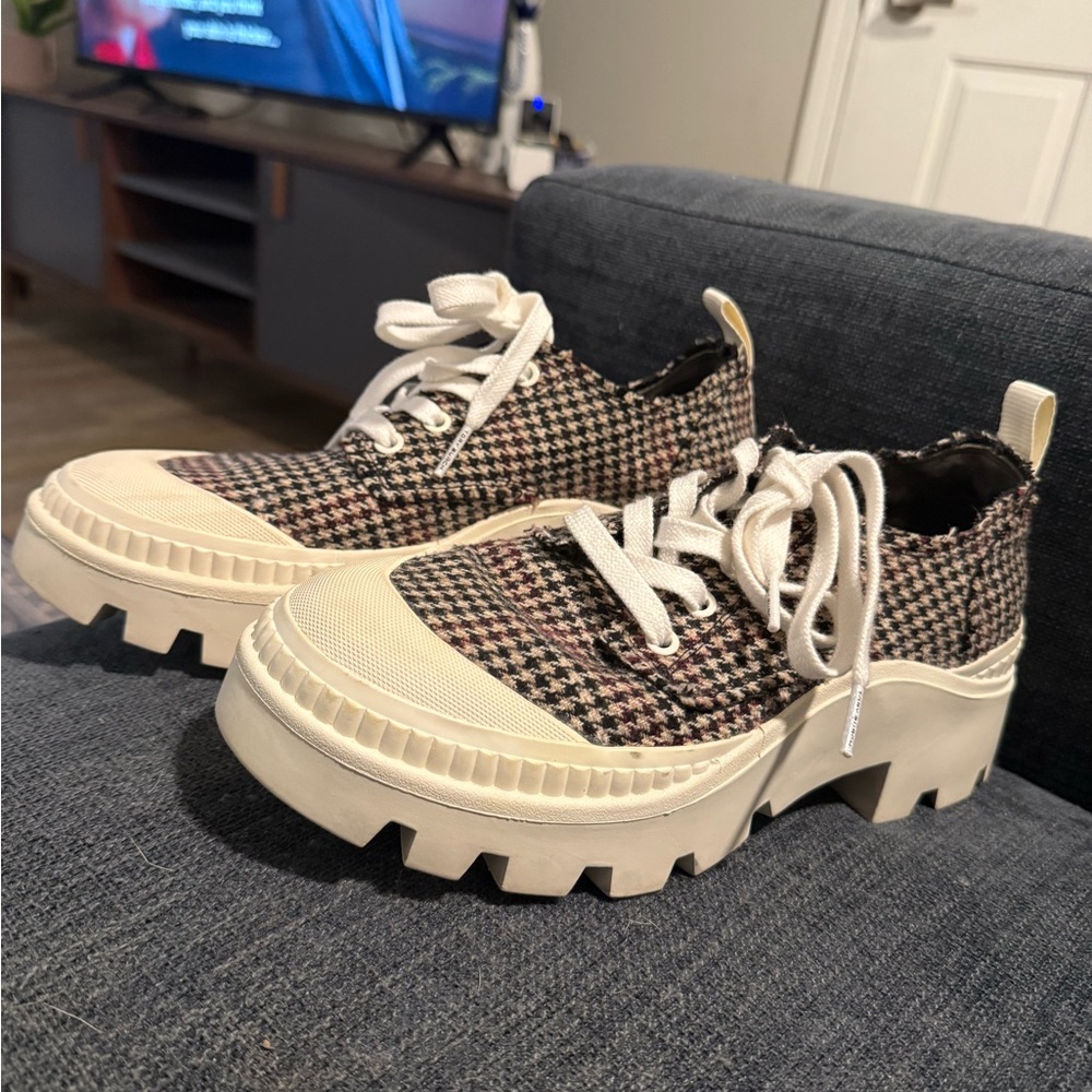 Tory Burch Houndstooth Platform Sneakers